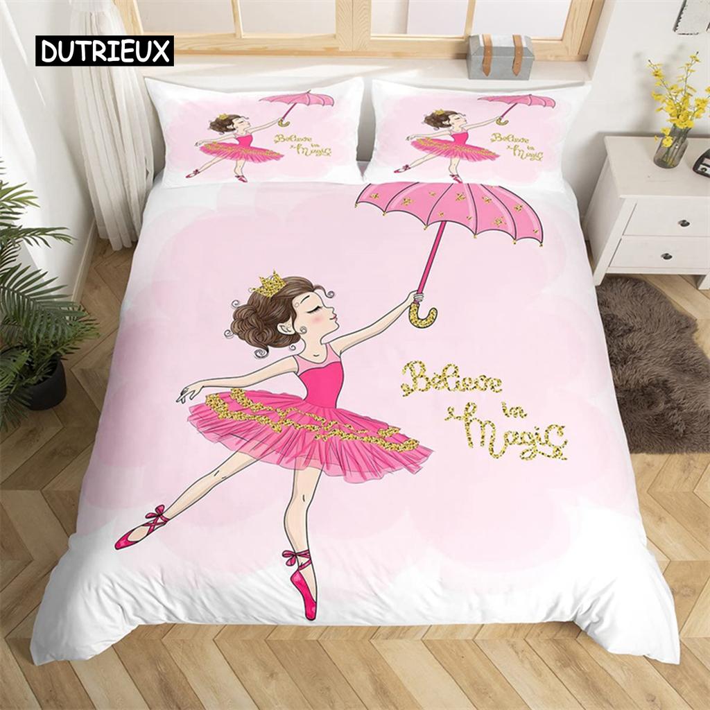 Пододеяльник с изображением Эйфелевой башни, романтический парижский тематический декор, комплект постельного белья для мальчика-подростка из микрофибры, балетное одеяло для девочки-единорога