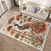 Vintage Peacock Carpet with Bohemian Floral Patterns in Warm Tones Suitable for use as an anti-slip for living room bedroom sofas