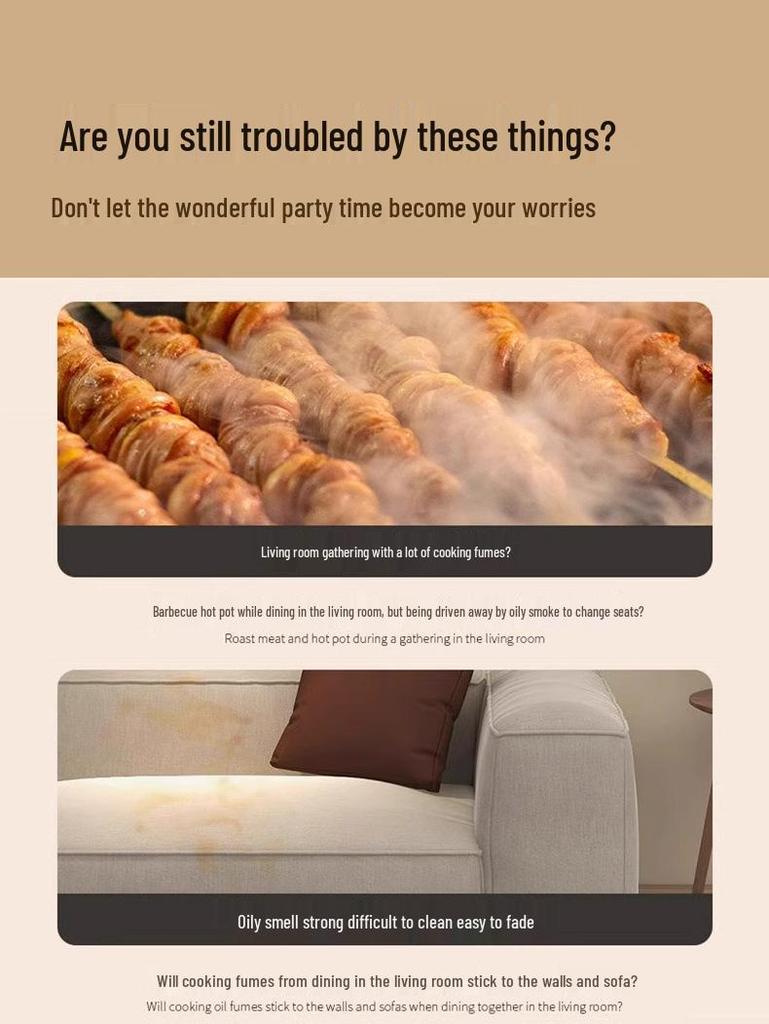 Compact Foldable Range Hood: Portable Mini Hot Pot BBQ Gadget with Removable and Washable Fan Blades.