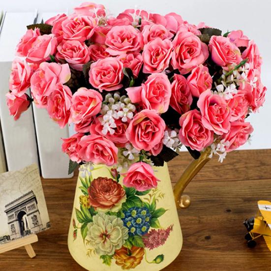 12 Головок Искусственный Поддельный Цветок Розы Свадебная Вечеринка Свадебный Букет Домашний Декор Комнаты