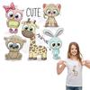Cute Animals Heat Patches Rabbit Stickers On T-Shirts Custom Accessory Iron On Applique For Kids