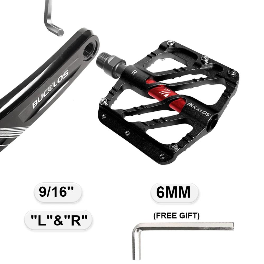 BUCKLOS Педали для MTB Велосипедные Плоские Педали CNC Алюминиевый Сплав 3 Подшипника Дорожный Горный Велосипед Педаль Нескользящие Велосипедные Педали Велосипедная Часть