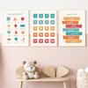 Ahape Color Planet Арабский алфавит Номер Образование Искусство Холст Картина Плакаты на скандинавскую тему и принты Настенные картины Декор для детской комнаты Без рамки