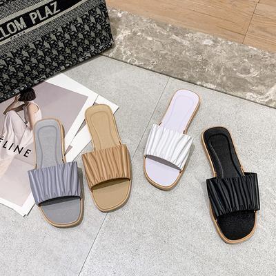 Однотонные женские тапочки, легкие и нескользящие летние модные пляжные сандалии