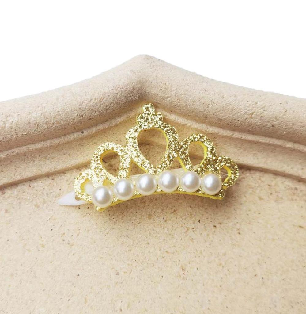Faux Pearl Cute Crown Shape Bows Pet Hairpins Dog Accessories Pet Grooming Supplies Pets Hair Clips