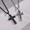 Cool Stylish Cross Necklaces for Men, Waterproof Stainless Steel Prayer Religious Cross Pendant Collar, Christian Jewelry