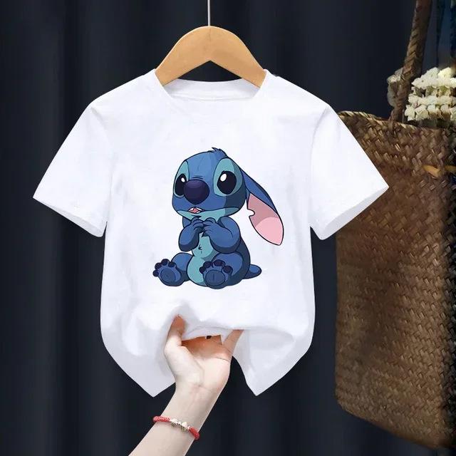 Disney Летняя футболка с принтом Стич Серия 'Полый' Футболка с коротким рукавом