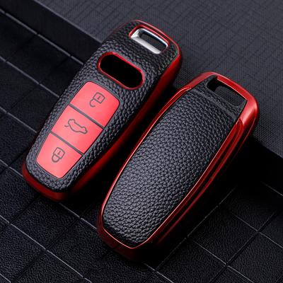 Чехол для автомобильного ключа из искусственной кожи для A3 A4 B9 A6 C8 A7 S7 4K A8 D5 S8 Q7 Q8 SQ8 E-tron 2018 2019 2020 2021 Аксессуары