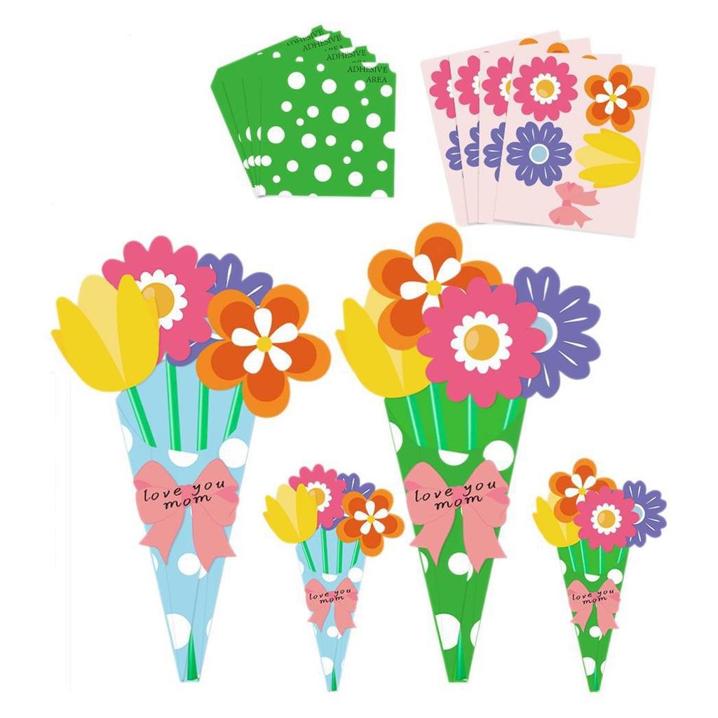 Набор для создания букета цветов из 24 предметов. Набор для создания букета цветов на День матери для детей. Создайте свой собственный букет цветов. Набор поздравительных открыток с цветами.