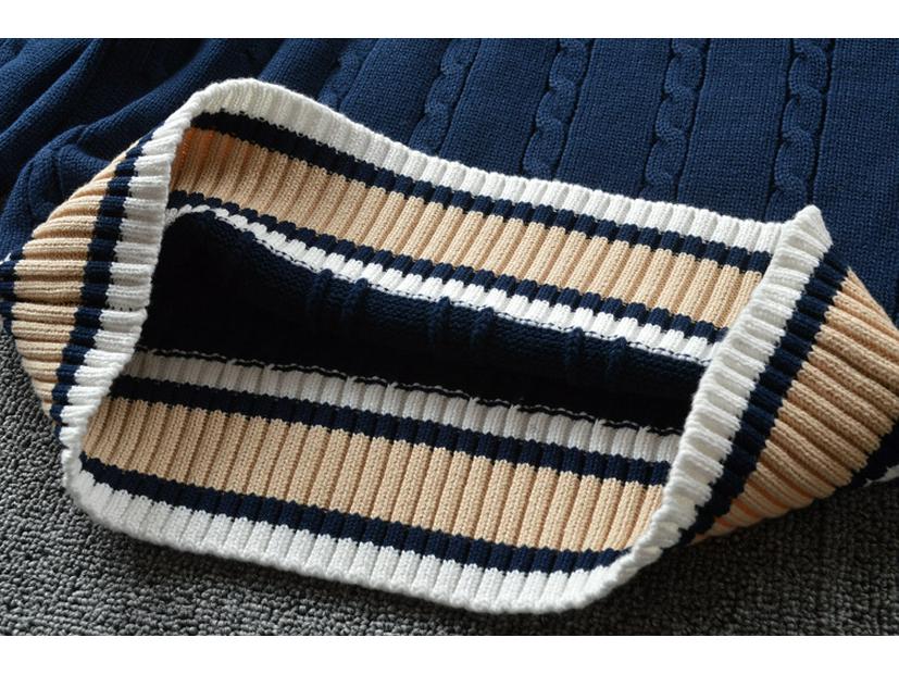 Унисекс Британский стиль JK Униформа V-образный вырез Вышитый школьный свитер