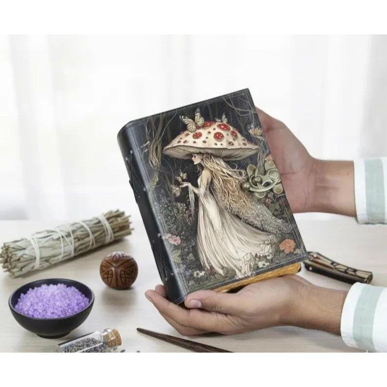Кожаный гримуар феи – Книга теней, Дневник колдовства, Дневник грибов