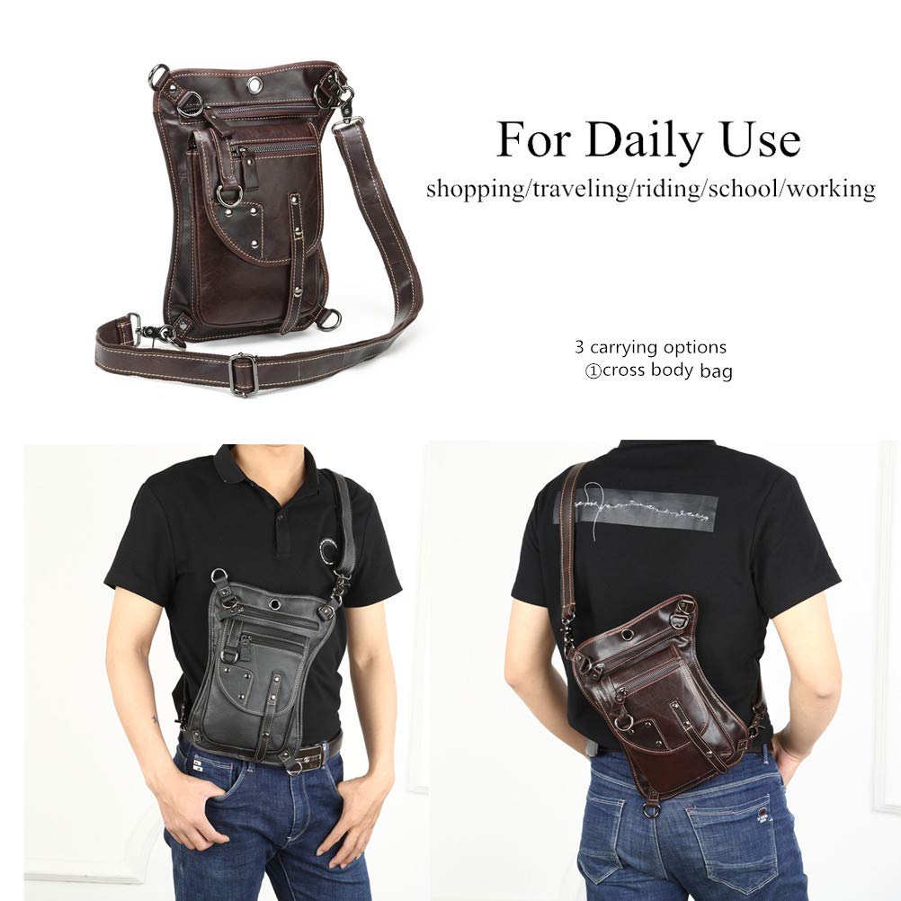 Meigardass Сумка на ногу из натуральной кожи для ношения на талии, бедре, плече, кроссбоди с карманом для смартфона, для мотоциклов, мужская сумка, сумка, сумка, сумка, многофункциональная