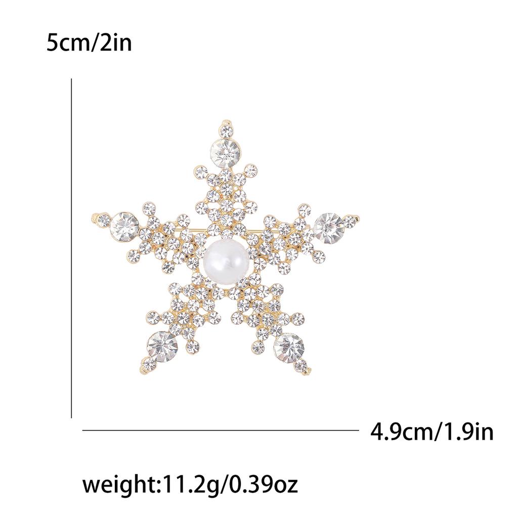 Rhinestone Snowflake Brooches for Women Unisex Christmas Pins Multi-color Available Fashion Jewellery Accessories Gifts