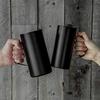 Pearl Metal Vacuum Insulated Beer Mug, 740ml, Keeps Hot and Cold, Fits Whole Cans, Stainless Steel, Black, BLKP, AZ-5144