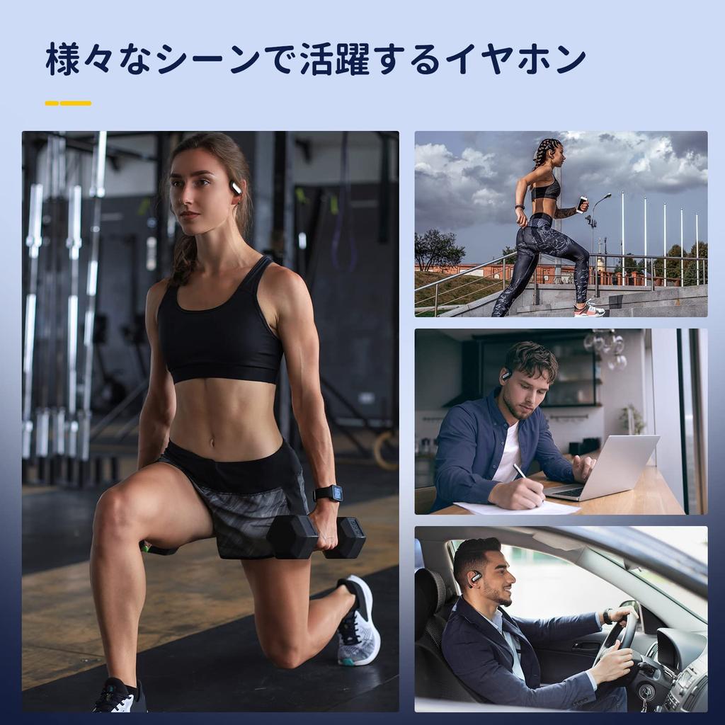 OpenRock Pro Wireless Bluetooth Does Not Block Your Bass Air Open 46 Hours of Includes Charging Fast IPX5 Inside For Open-Ear Earphones, Earphones,