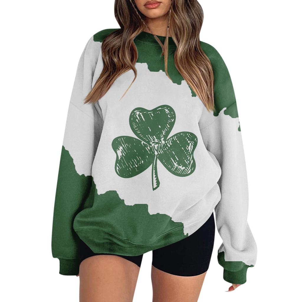 Женская повседневная мода ко Дню святого Валентина с принтом, длинным рукавом, круглым вырезом, толстовки, пуловеры, топы