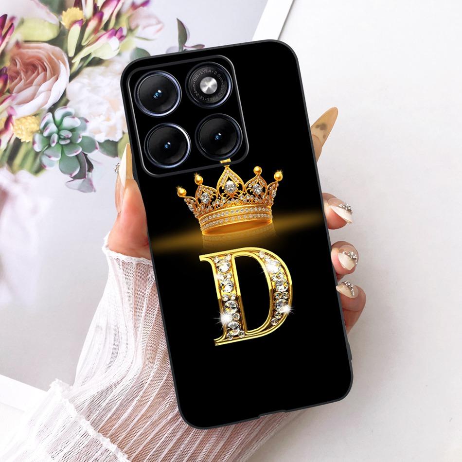 For Motorola Edge 70 Fusion 2026 Crown Letter Phone Case For Motorola Edge70 Fusion 5G XT2605 Black Silicone Soft Cases Bumpers