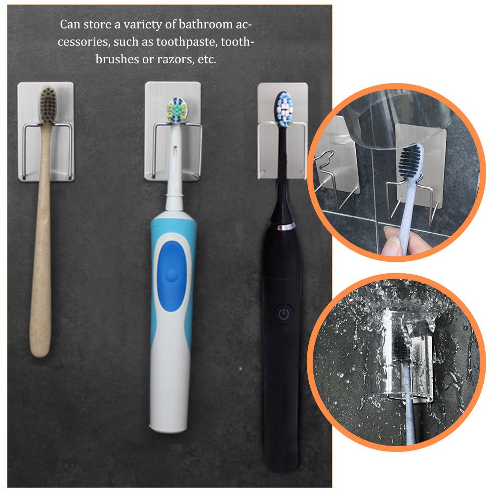 Держатель для зубной щетки и зубной пасты, настенная полка для хранения, органайзер для ванной комнаты, кухонная полка из нержавеющей стали 304, не скапливается вода