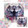 New Arrival 5D DIY Full Circle Diamond Painting "Two Wolves" Embroidery Cross Stitch Home Decor Gift