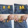 5 Pair Bear Shape Adjustable Jeans Button No-Sew Extenders Replacement Jeans Button Pins Removable Waistband Cinching