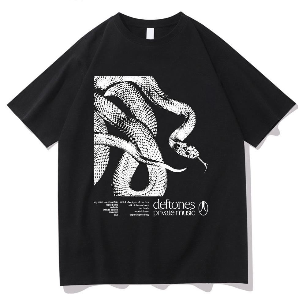 Deftones Private Music Track List Tshirt 2025 Summer Mens Womens Hip Hop Rock Top Fashion Pure Cotton Oversized Tshirt