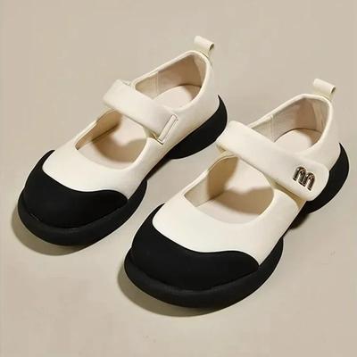 Новые женские туфли с ремешком на липучке Туфли Мэри Джейн на тонких каблуках Удобные туфли на плоской подошве с круглым носком Повседневная обувь Модные кроссовки на платформе