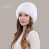 Женская зимняя утепленная теплая шапка, двойная, эластичная вязаная шапка-свитер для снега