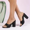Модные шлепанцы на массивном высоком каблуке Женские сексуальные сандалии-слайды с открытым носком 2025 Лето Элегантные зеленые атласные Нескользящие туфли на платформе и высоком каблуке