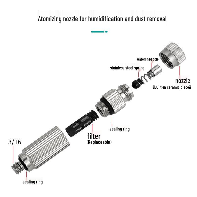 High-Pressure Dust Removal Humidifier Spray Nozzle with Anti-Drip Filter