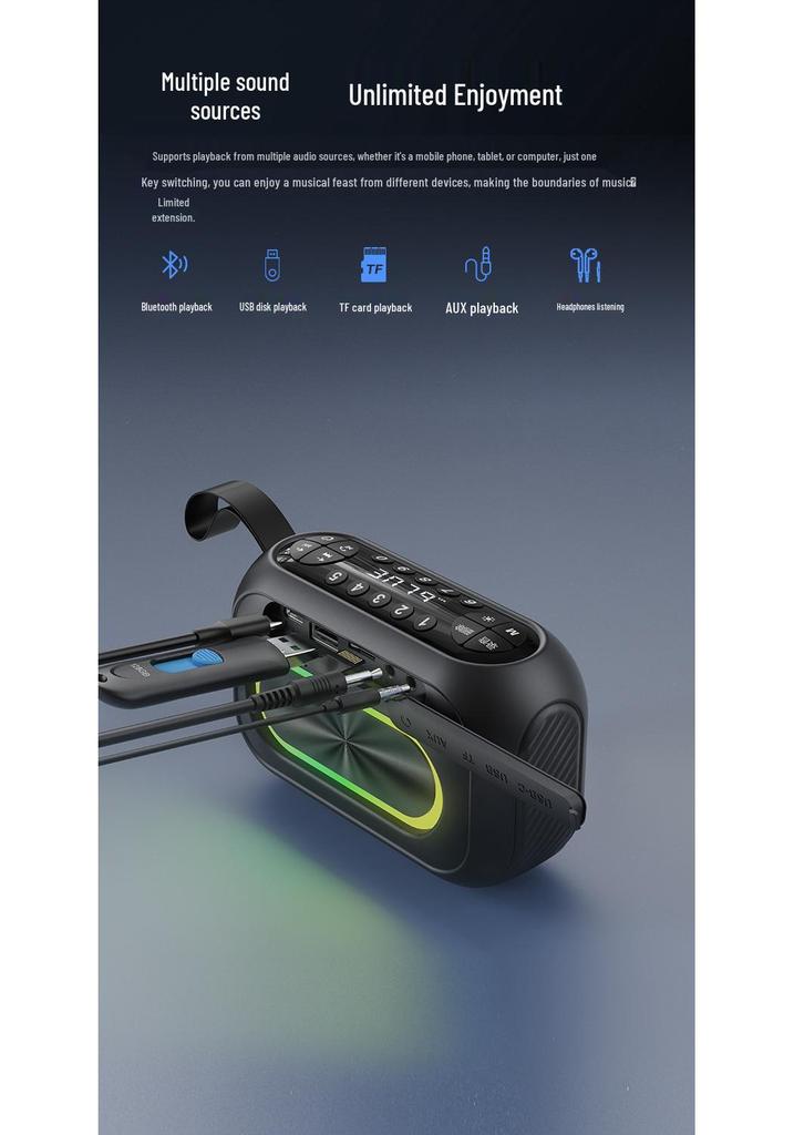 MS62110 Monster Bluetooth Портативная уличная колонка с большим громкостью, высоким качеством звука, слотом для карты, USB-накопителем и сабвуфером.