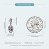 WOSTU Authentic 925 Sterling Silver Colorful Enamel Skull  Charms Pendant for Women Fine Jewelry