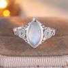 Кольца из стерлингового серебра 925 пробы с лунным камнем в форме маркиза для женщин, модные креативные ювелирные изделия, подарки