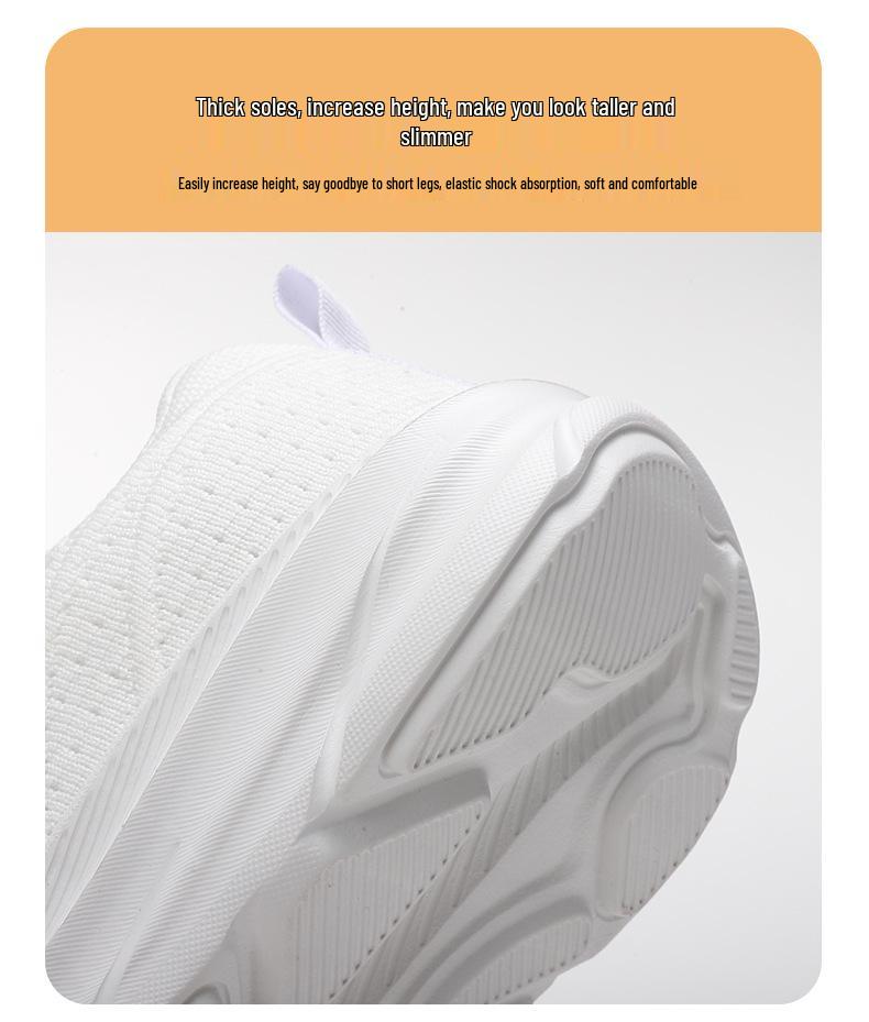 Женские осенние кроссовки Flyknit на толстой подошве, повседневные, для бега - Дышащая сетка, Большой размер, Удобные спортивные кроссовки для мамы