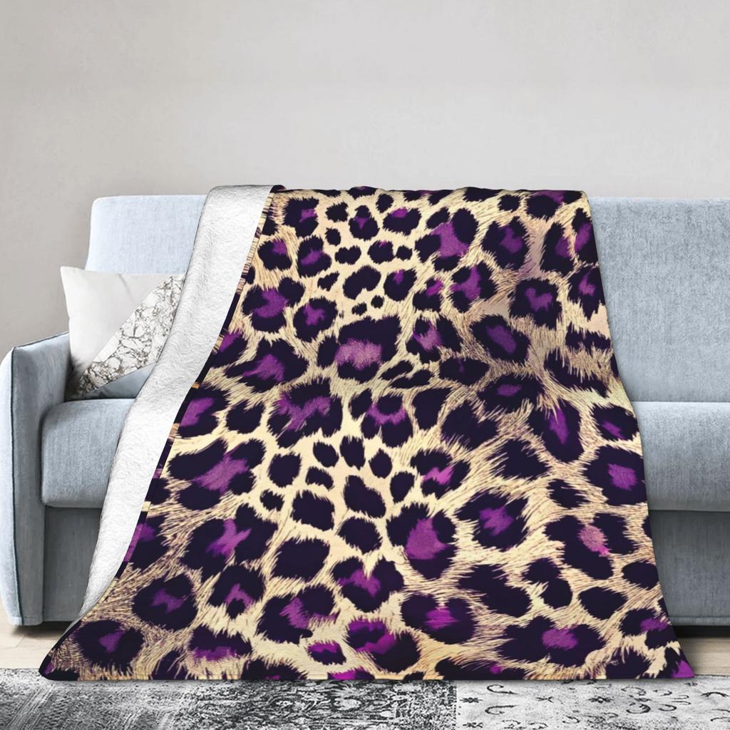 Leopard Texture Flannel Blanket Spring Warm Soft Throw Blanket for Children Couch Chair Aesthetic Bedspread Sofa Bed Cover