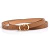 Luxury Design Leather Belt Versatile Waist Strap Fashion Metal Slide Buckle Belt