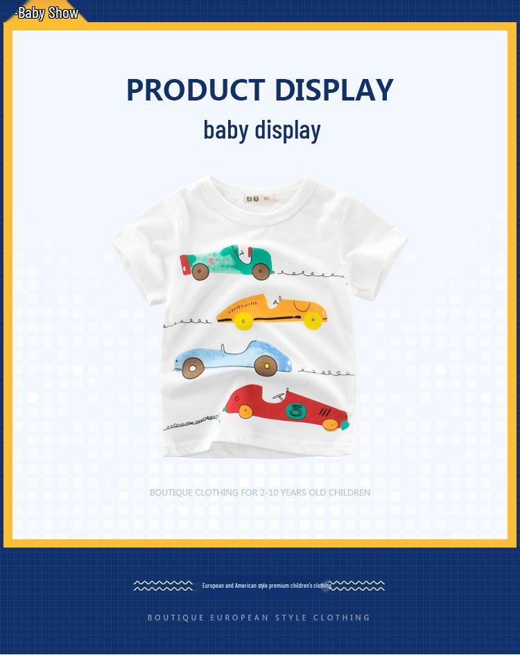2024 Summer Kids' Cartoon Short Sleeve T-shirt for Boys