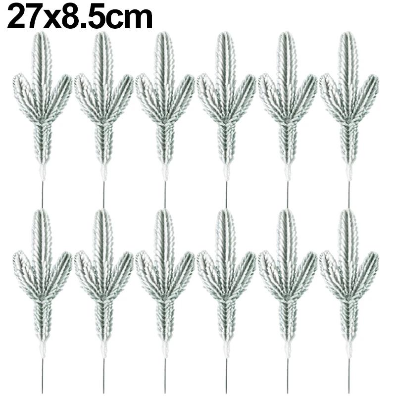 10/1 шт. рождественские искусственные сосновые иголки ветки снежная сосна искусственные растения DIY рождественские елочные венки украшения для дома рождественские новогодние подарки