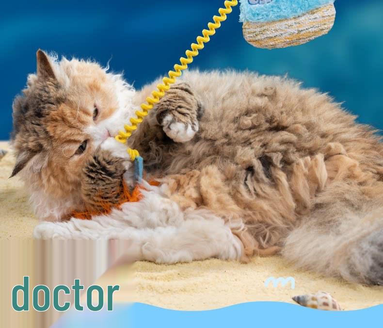 PETSVILLE Interactive Catnip Feather Toy with Sea Scenery Plush