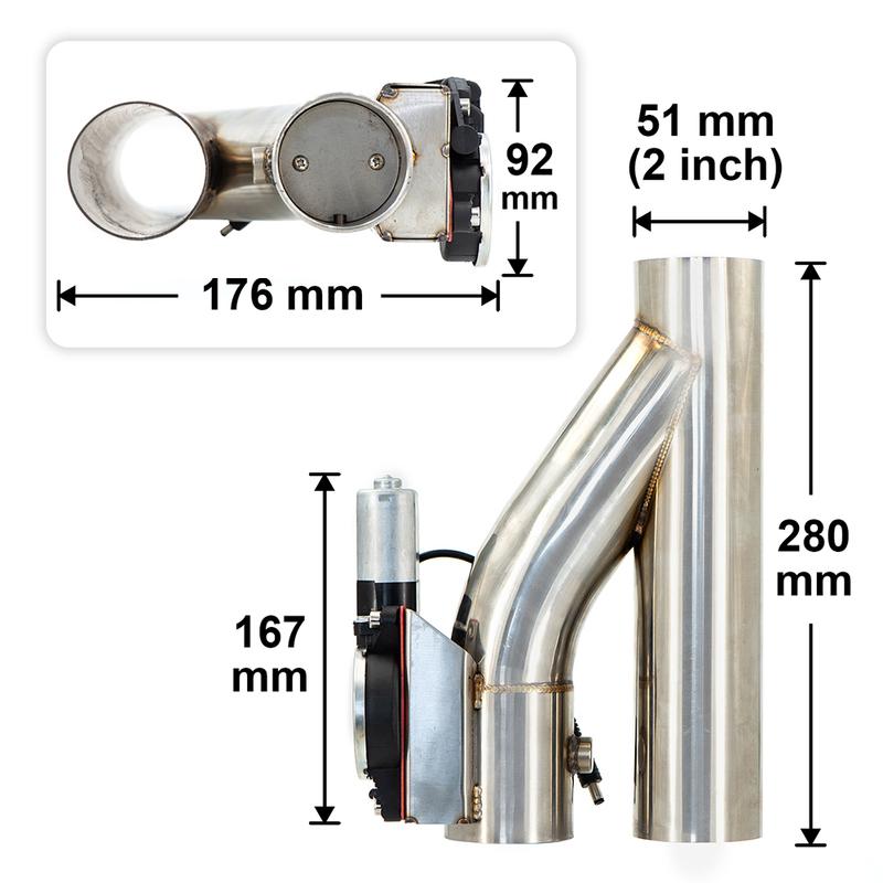 Universal 2"/2.5''/3" STAINLESS STEEL Y Pipe Electric Exhaust cutout valve with remote button YYR