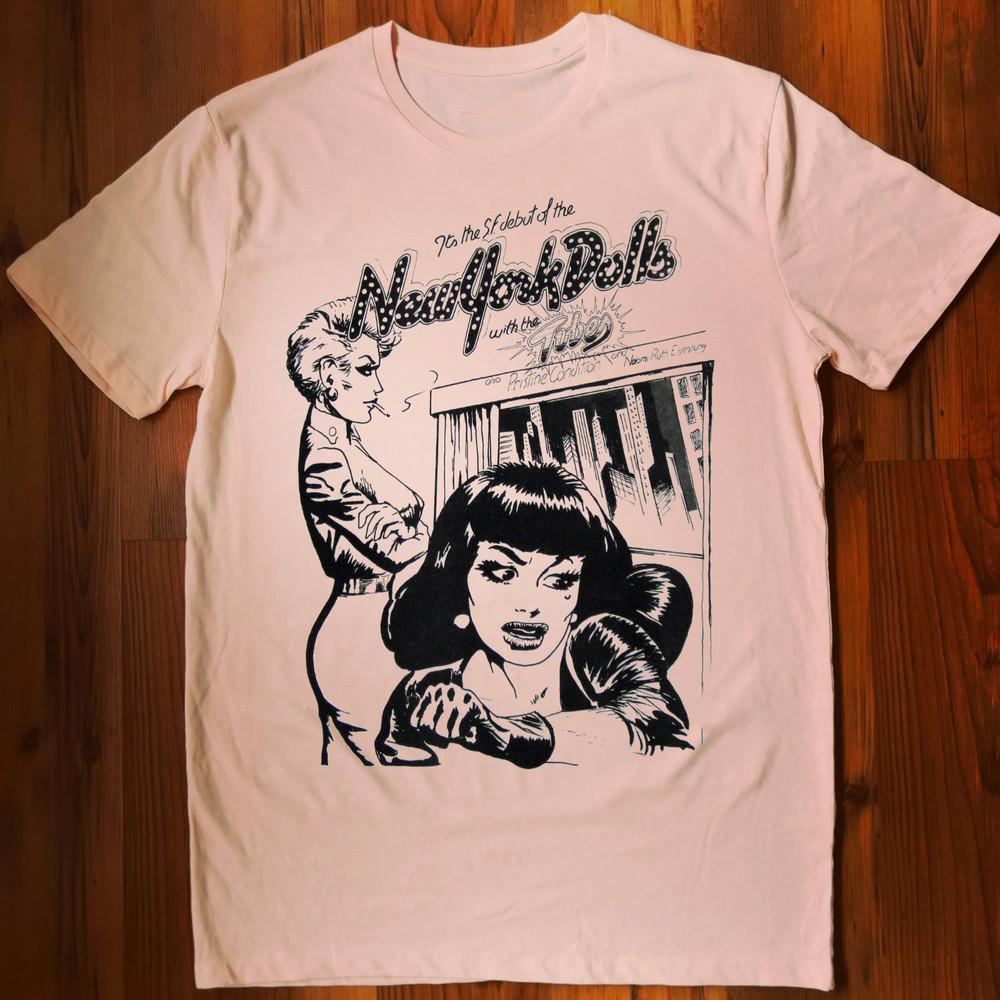 New York Dolls Группа Белый Цвет Все Размеры До 5XL Футболка Взрослые BL067 Унисекс Футболка