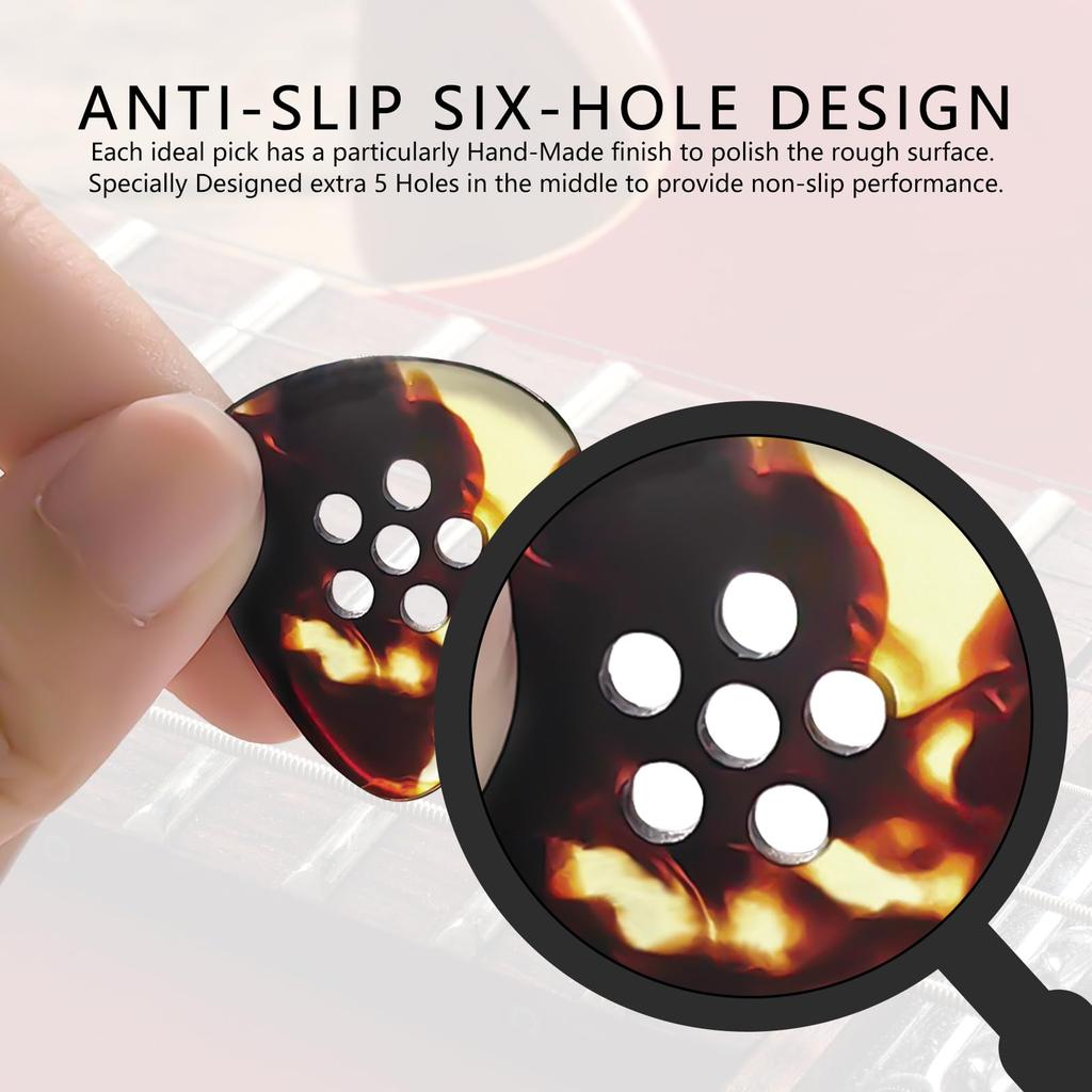 Musiin Premium Handcrafted Jazz Style Fat Tone Picks for Electric Guitar, Bass, Acoustic, Jazz, and Blues Guitar (Torty)