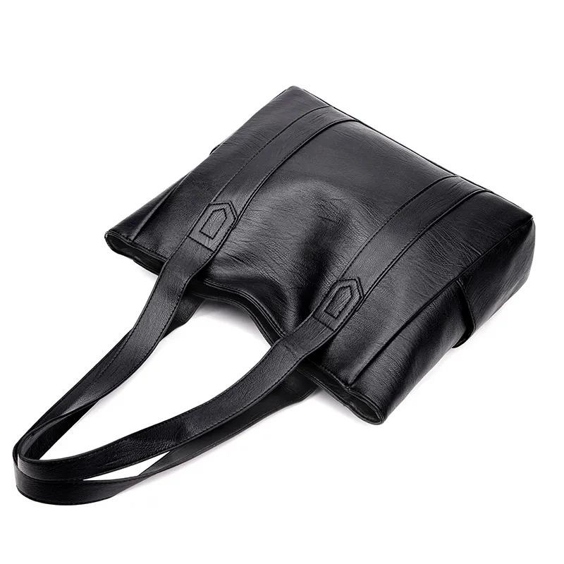 Сумки Большие женские кожаные сумки Tote + сумка для покупок на плечо
