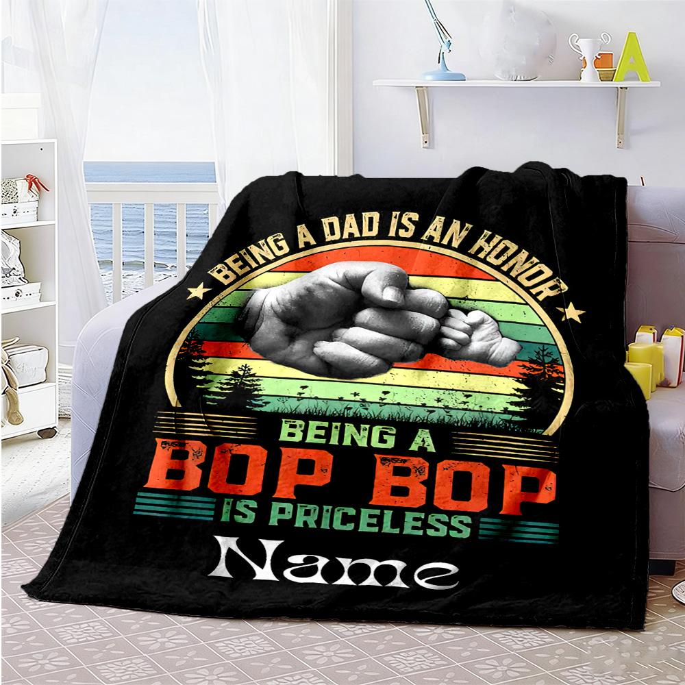 Fist Bump Customize Text Blanket Gift Customizable Blanket Soft & Cozy Suitable for Home Decor Office Picnics Livingroom Ideal for All Seasons