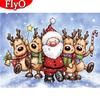 Алмазная картина, вышивка крестиком, олень, картина со стразами, 5D DIY, Алмазная вышивка, Санта-Клаус, рукоделие, Рождественский подарок