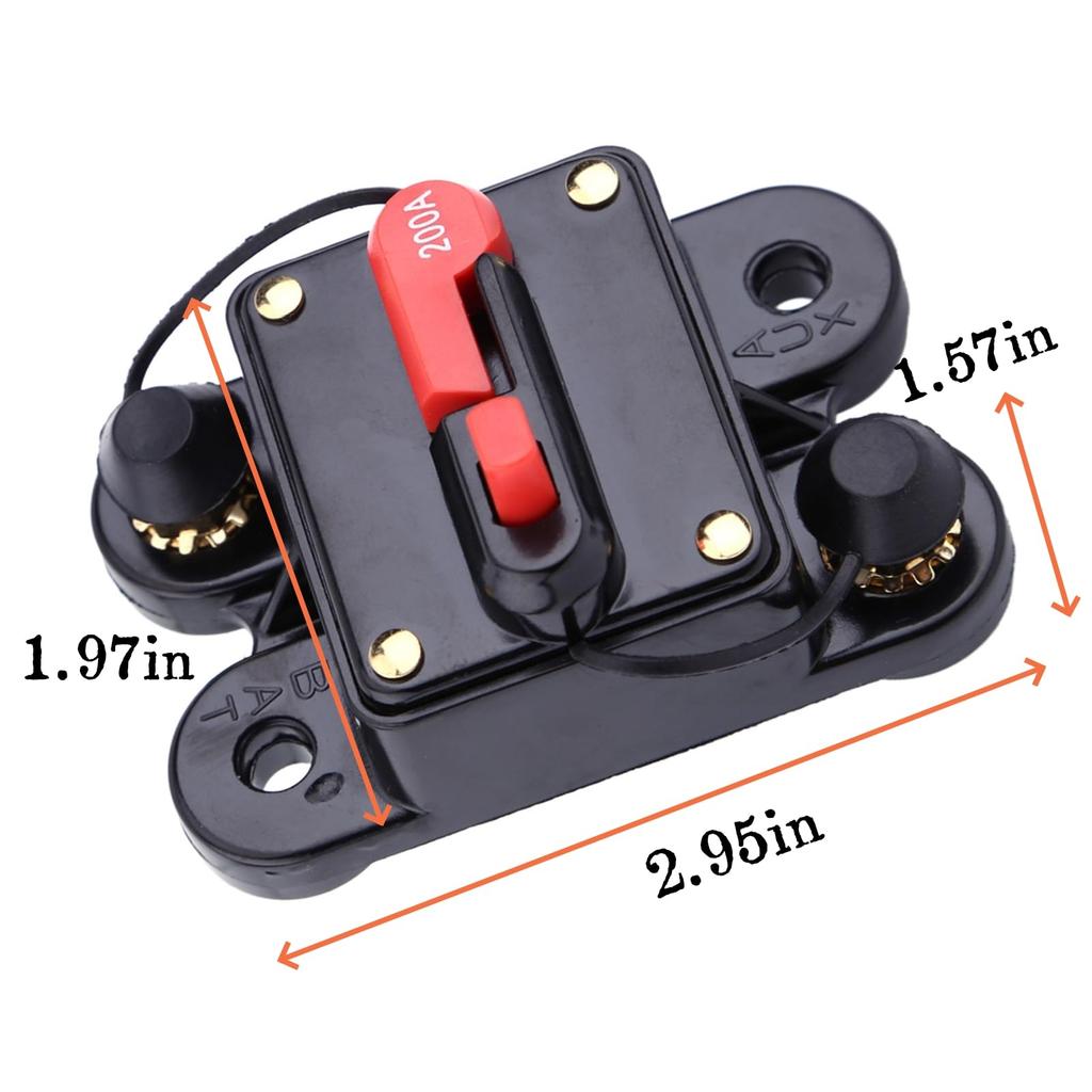 Hilitand Автоматический выключатель постоянного тока Переключатель сброса Предохранитель сброса 80-300A Автоматический выключатель для автомобиля мотоцикла (200A)