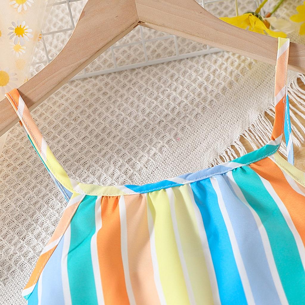 Платье-халтер в цветную полоску для девочек от 9 месяцев до 5 лет