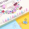 1 Box Color Binder Clips Paper Clips Push Pin Set Rose Gold Push Pins Cute Stationery For Office School Supplies