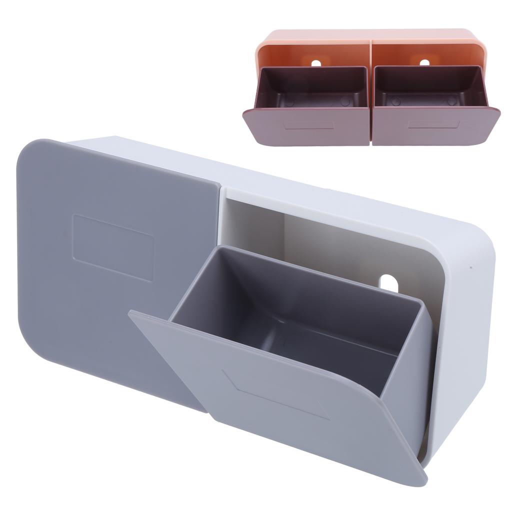 Настенный чехол для косметики, съемный моющийся органайзер для ватных дисков для ванной комнаты