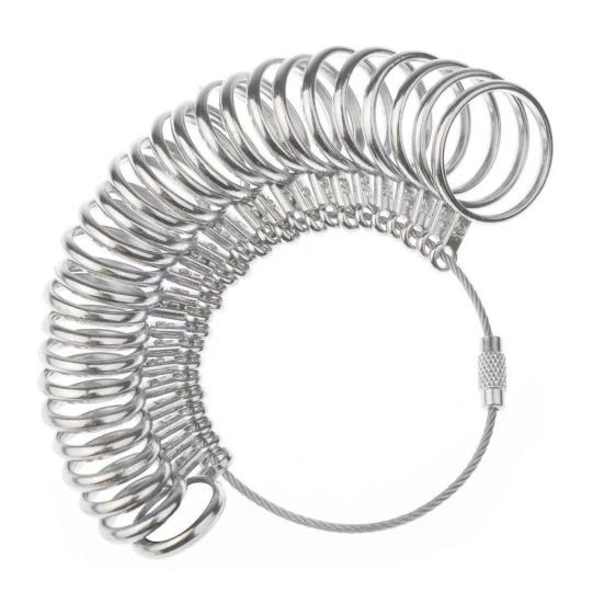 Набор измерительных инструментов для измерения размера колец. Легкое решение для определения размера ювелирных изделий. Регулируемый инструмент для измерения окружности пальца США и Великобритании.