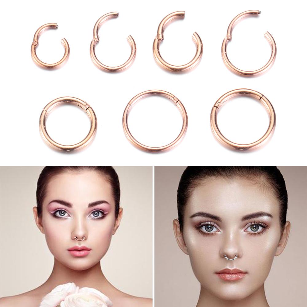 1Pc Fashion Jewelry Titanium Steel Open Nose Hoop Piercing Septum Ear Helix Tragus Lip Ring